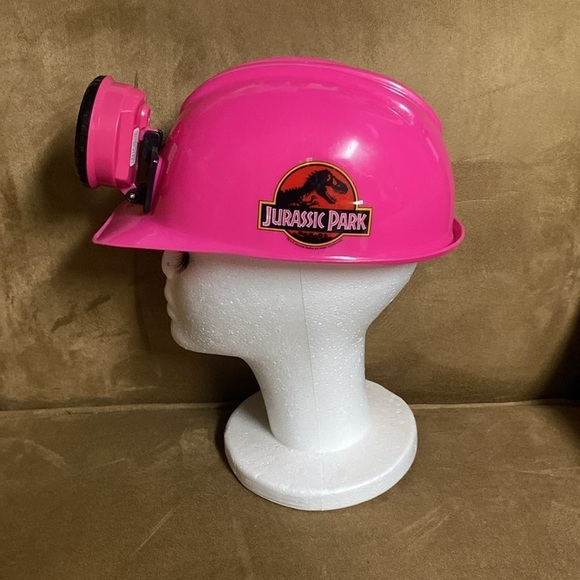 VINTAGE 1996 Universal Studios Jurassic Park Pink Hard Hat Helmet Tested works - Picture 7 of 9